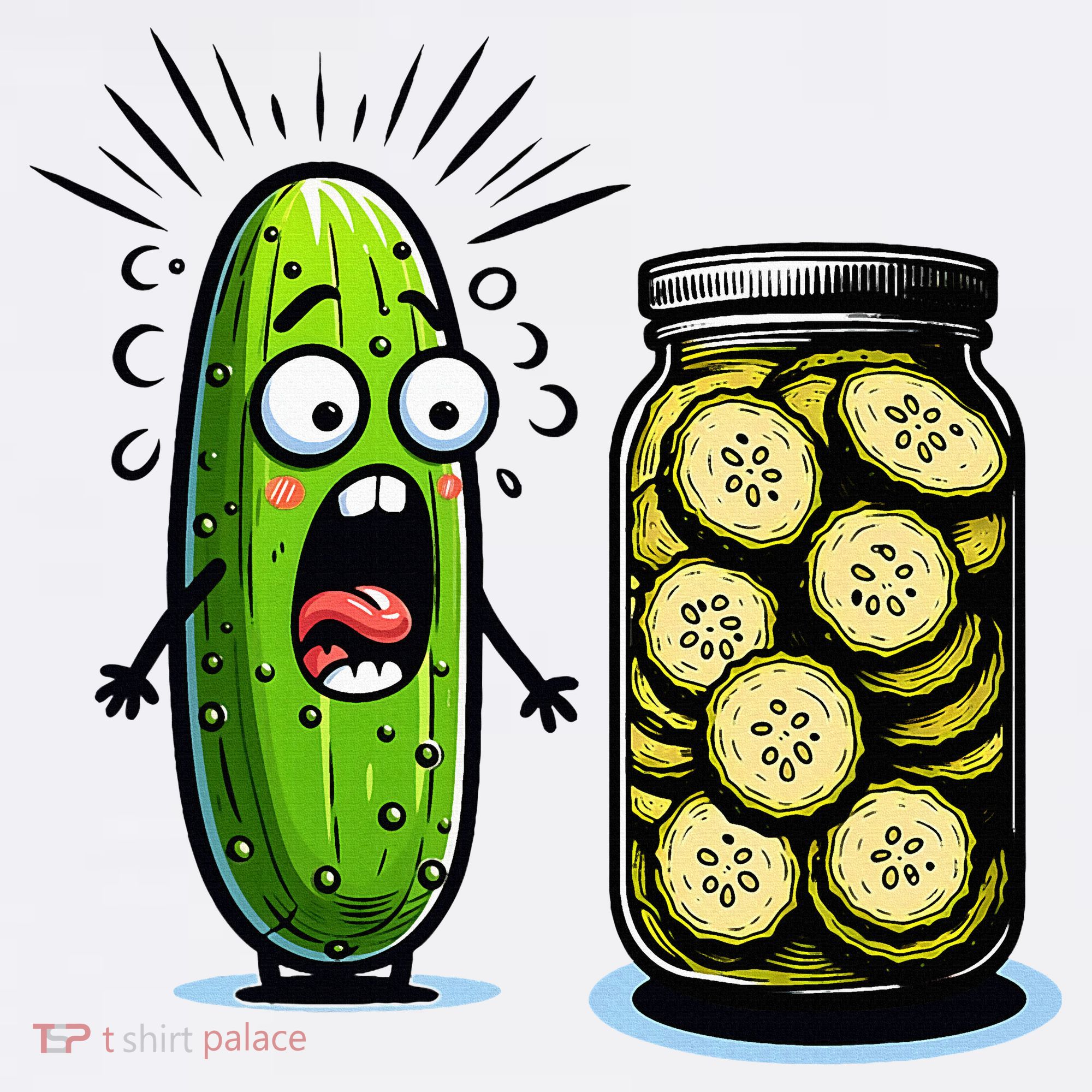 Funny Pickle Surprise A Cucumber And A Jar Of Sliced Pickles Mousepad