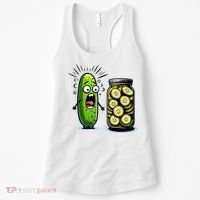 Funny Pickle Surprise A Cucumber And A Jar Of Sliced Pickles Women's Tank Top thumb 0