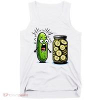 Funny Pickle Surprise A Cucumber And A Jar Of Sliced Pickles Tank Top thumb 0