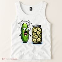 Funny Pickle Surprise A Cucumber And A Jar Of Sliced Pickles Tank Top thumb 2