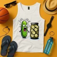 Funny Pickle Surprise A Cucumber And A Jar Of Sliced Pickles Tank Top thumb 4