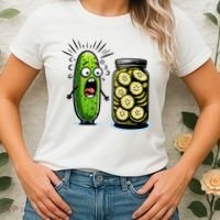Funny Pickle Surprise A Cucumber And A Jar Of Sliced Pickles Women's T-Shirt thumb 2