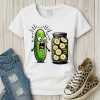 Funny Pickle Surprise A Cucumber And A Jar Of Sliced Pickles Women's T-Shirt thumb 3