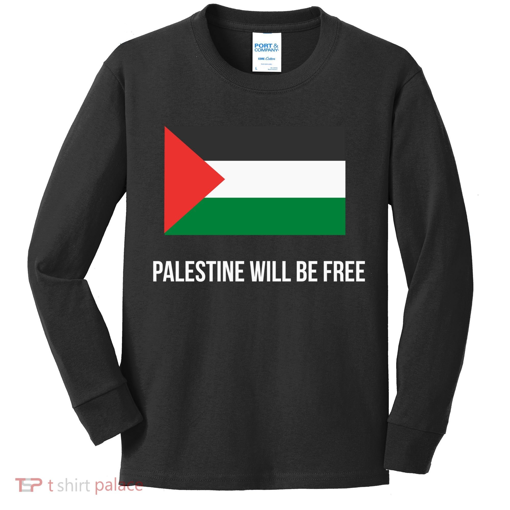 Free Palestine Strong Kids Long Sleeve Shirt