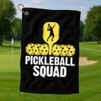 Funny Pickleball Squad Sport Gift Pickleball Player Golf Towel thumb 1