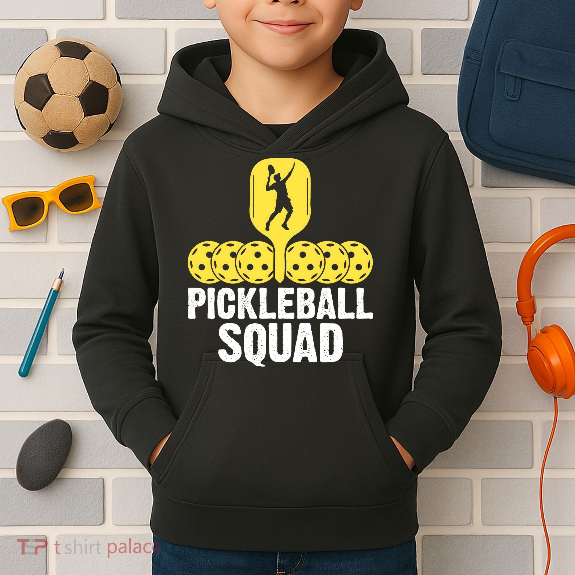 Funny Pickleball Squad Sport Gift Pickleball Player Kids Hoodie