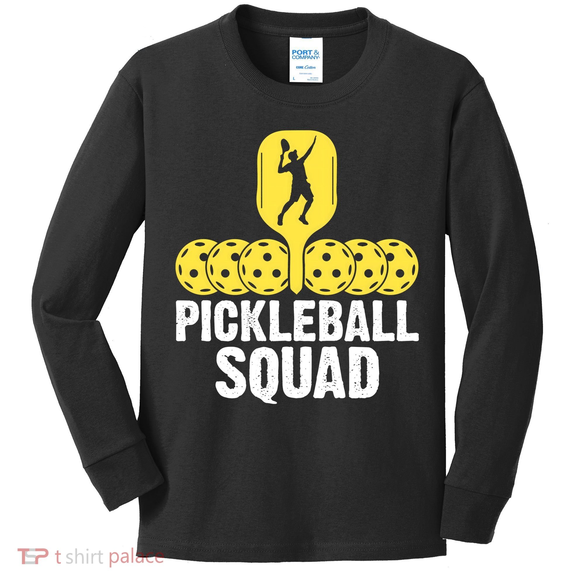 Funny Pickleball Squad Sport Gift Pickleball Player Kids Long Sleeve Shirt