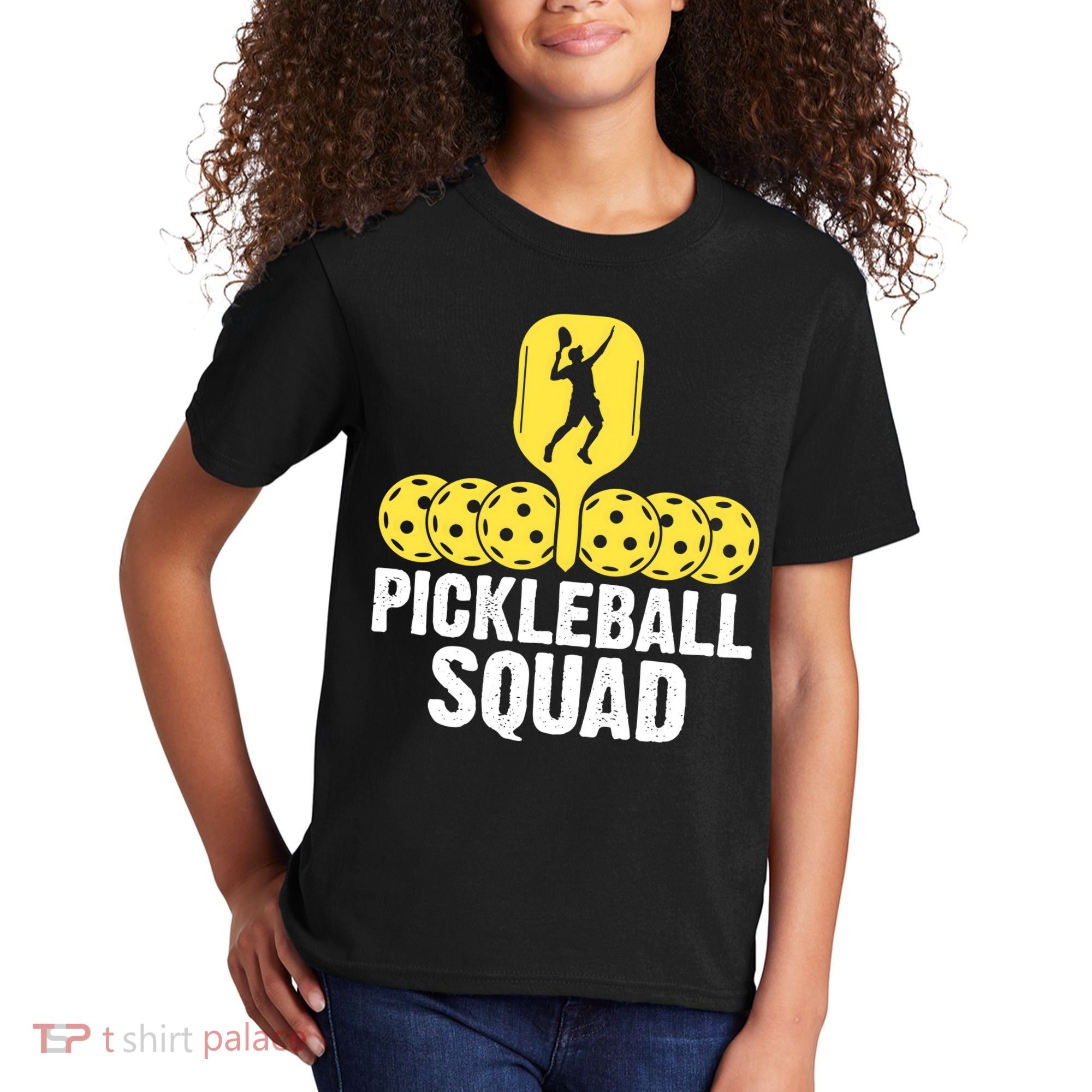 Funny Pickleball Squad Sport Gift Pickleball Player Kids T-Shirt