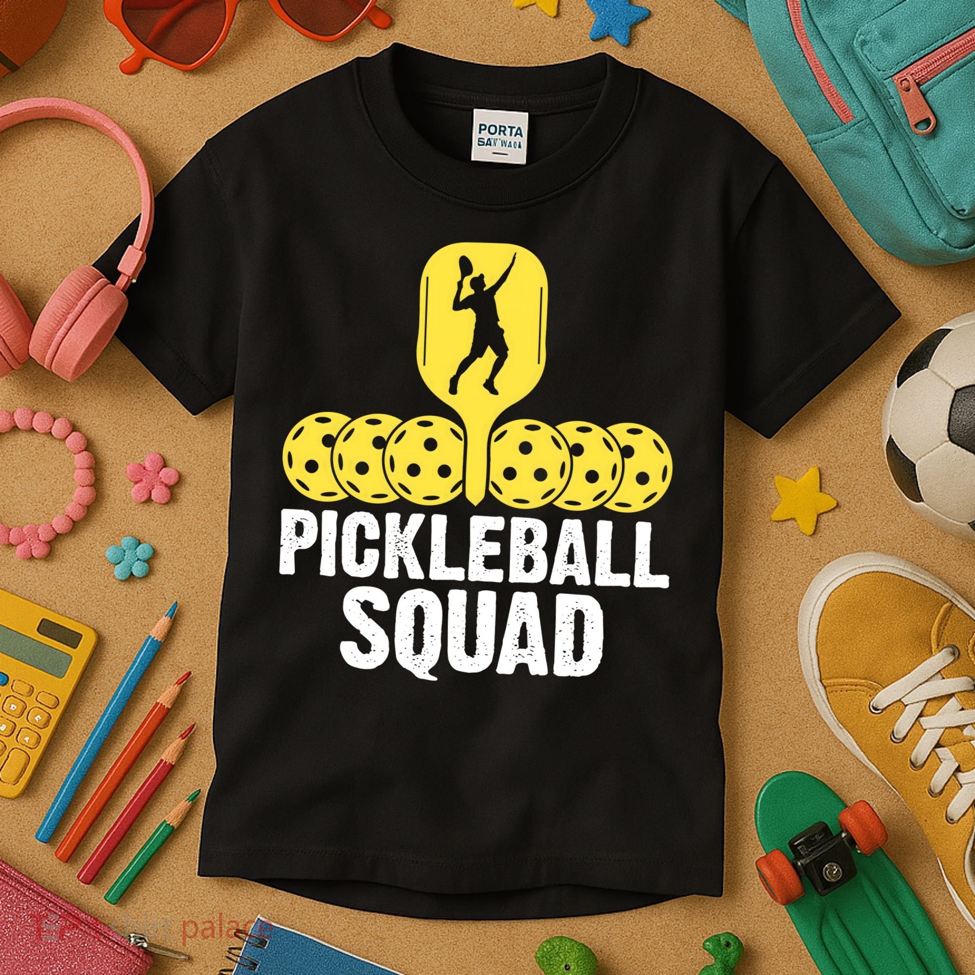Funny Pickleball Squad Sport Gift Pickleball Player Kids T-Shirt