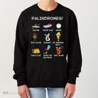 Funny Palindromes Set For Palindromists Word Play Games Pun Women's Sweatshirt thumb 0