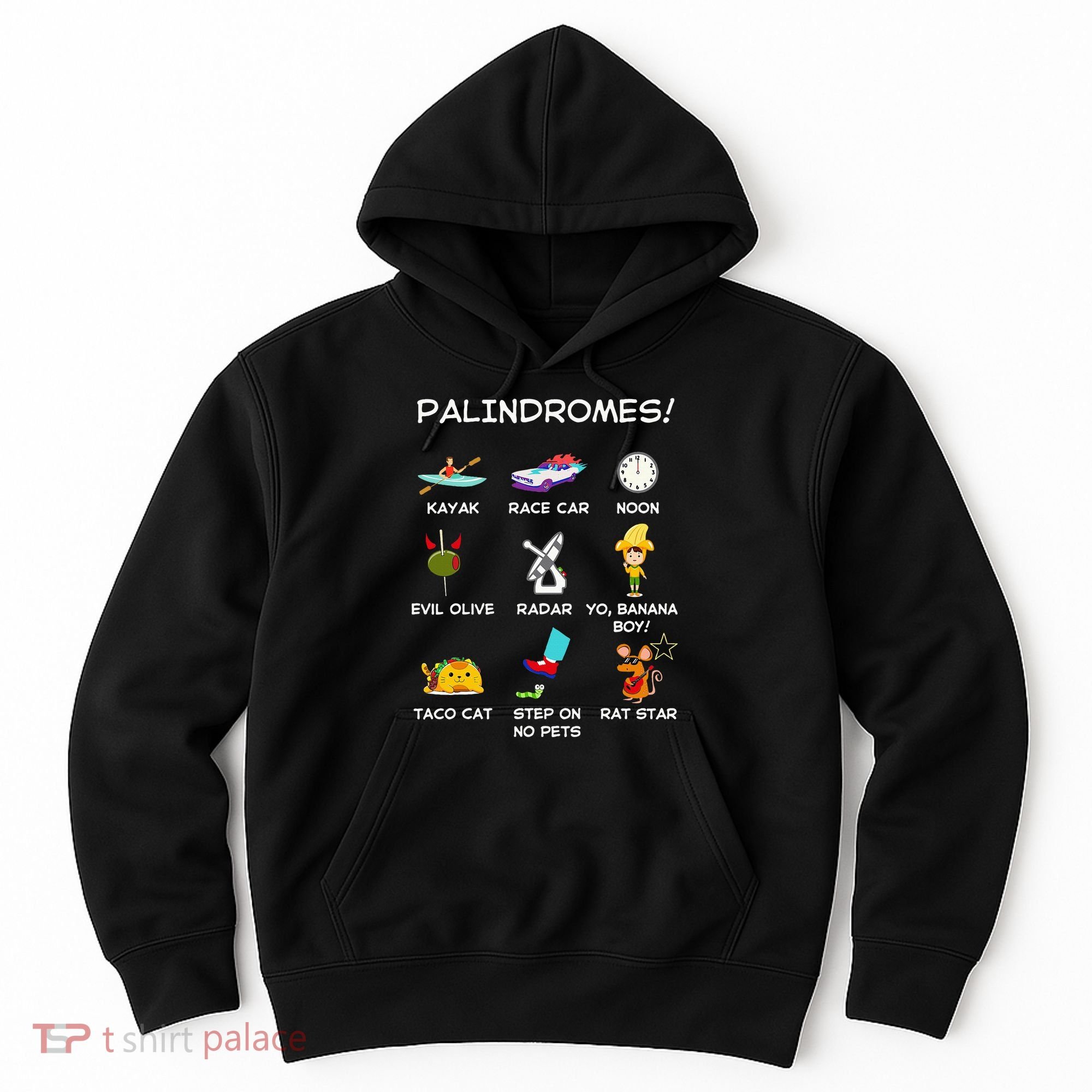 Funny Palindromes Set For Palindromists Word Play Games Pun Hoodie