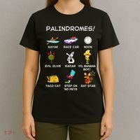 Funny Palindromes Set For Palindromists Word Play Games Pun T-Shirt thumb 4