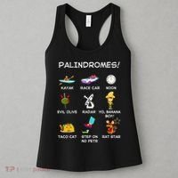 Funny Palindromes Set For Palindromists Word Play Games Pun Women's Tank Top thumb 3