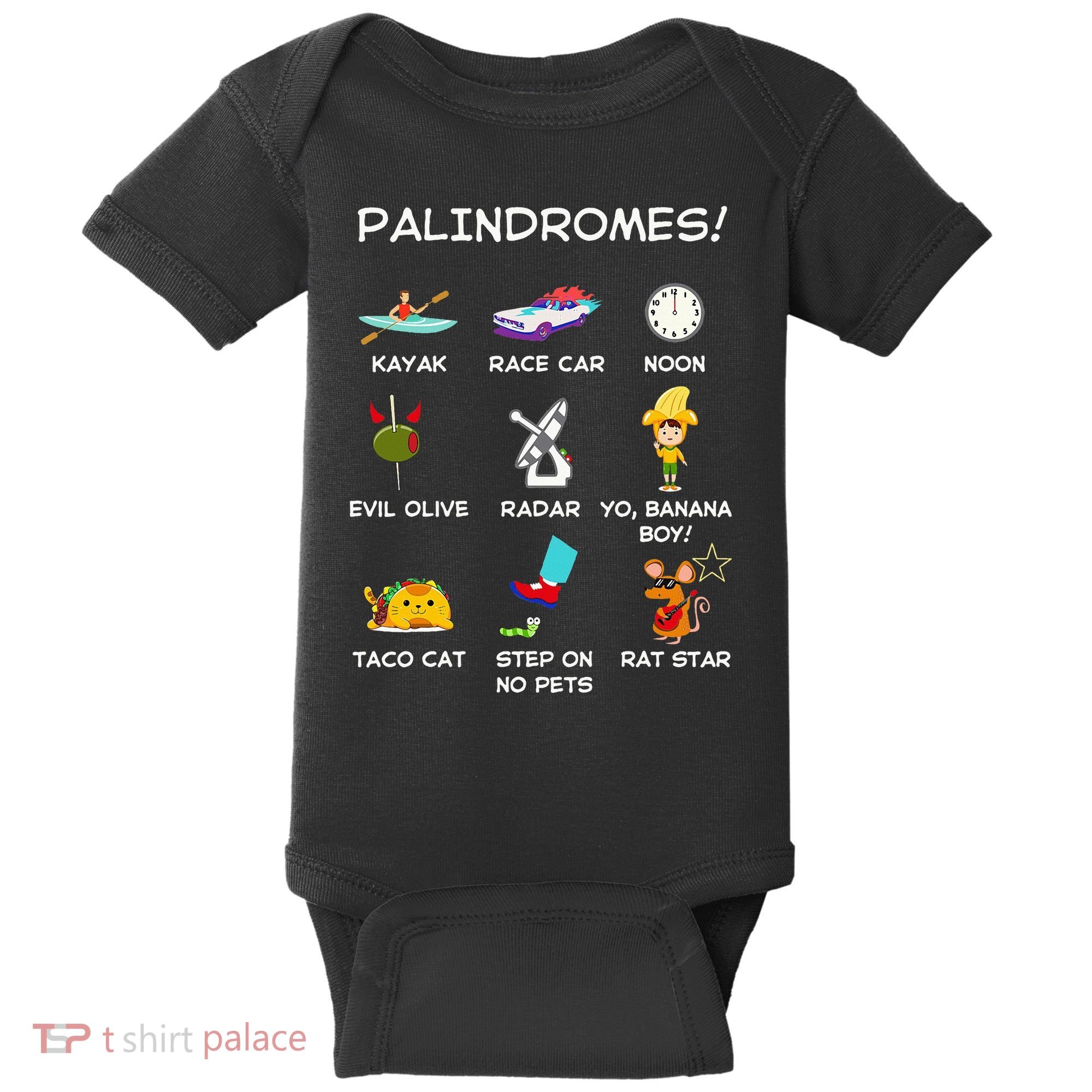 Funny Palindromes Set For Palindromists Word Play Games Pun Baby Bodysuit