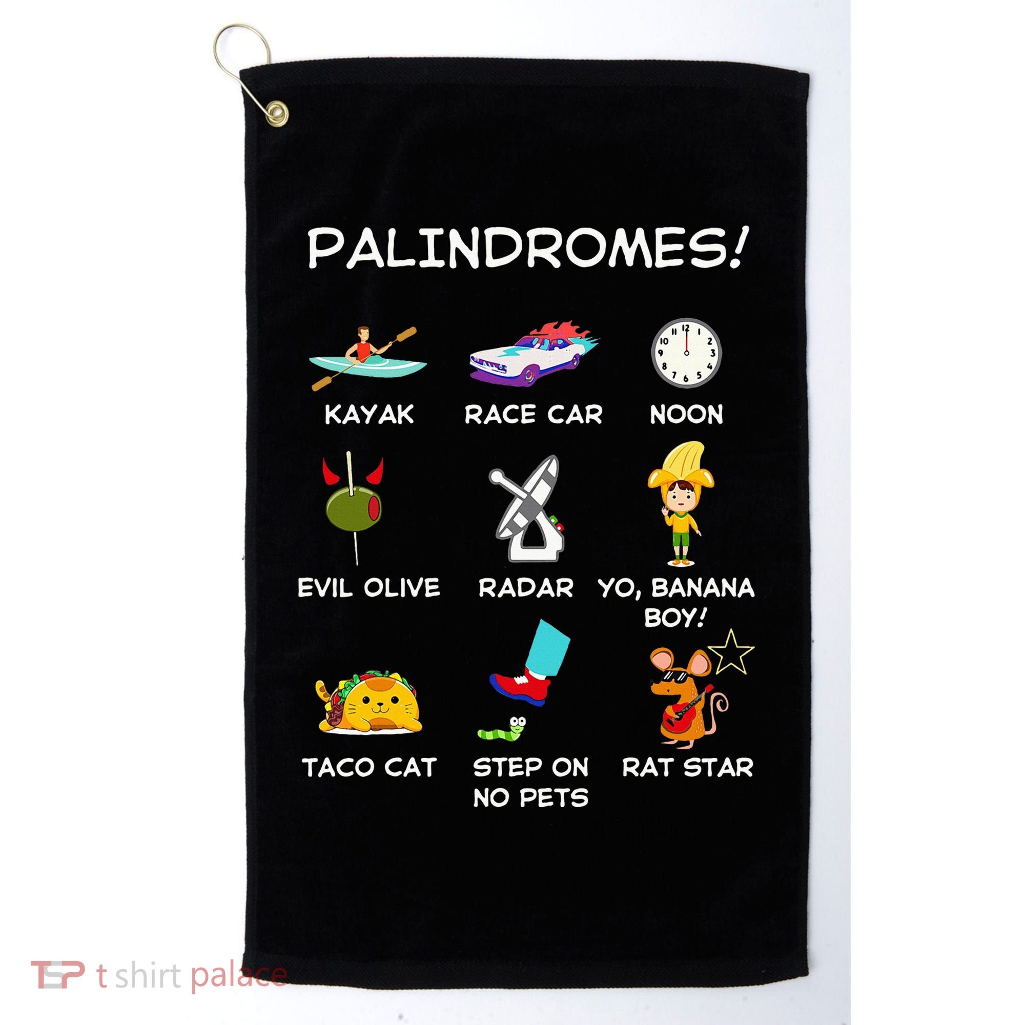 Funny Palindromes Set For Palindromists Word Play Games Pun Golf Towel