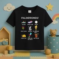 Funny Palindromes Set For Palindromists Word Play Games Pun Toddler T-Shirt thumb 3