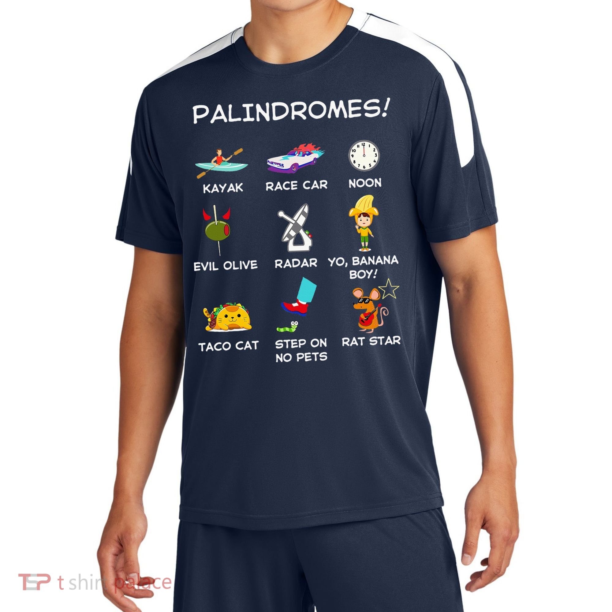 Funny Palindromes Set For Palindromists Word Play Games Pun Sport-Tek Competitor United Soccer Jersey