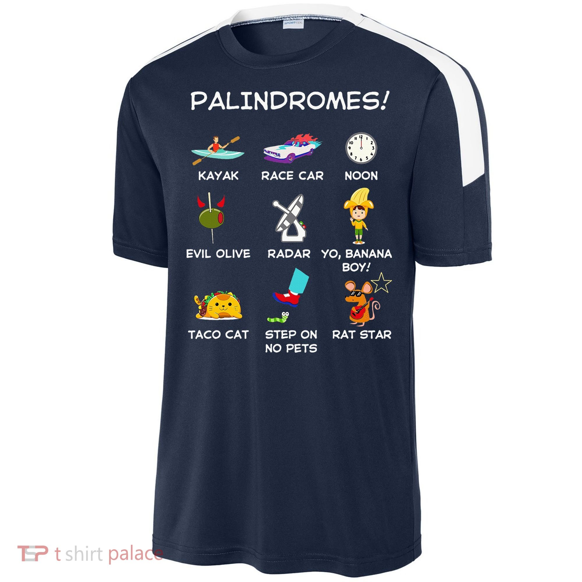 Funny Palindromes Set For Palindromists Word Play Games Pun Sport-Tek Competitor United Soccer Jersey