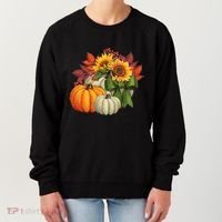 Fall Pumpkin Sunflower Cute Women's Sweatshirt thumb 0