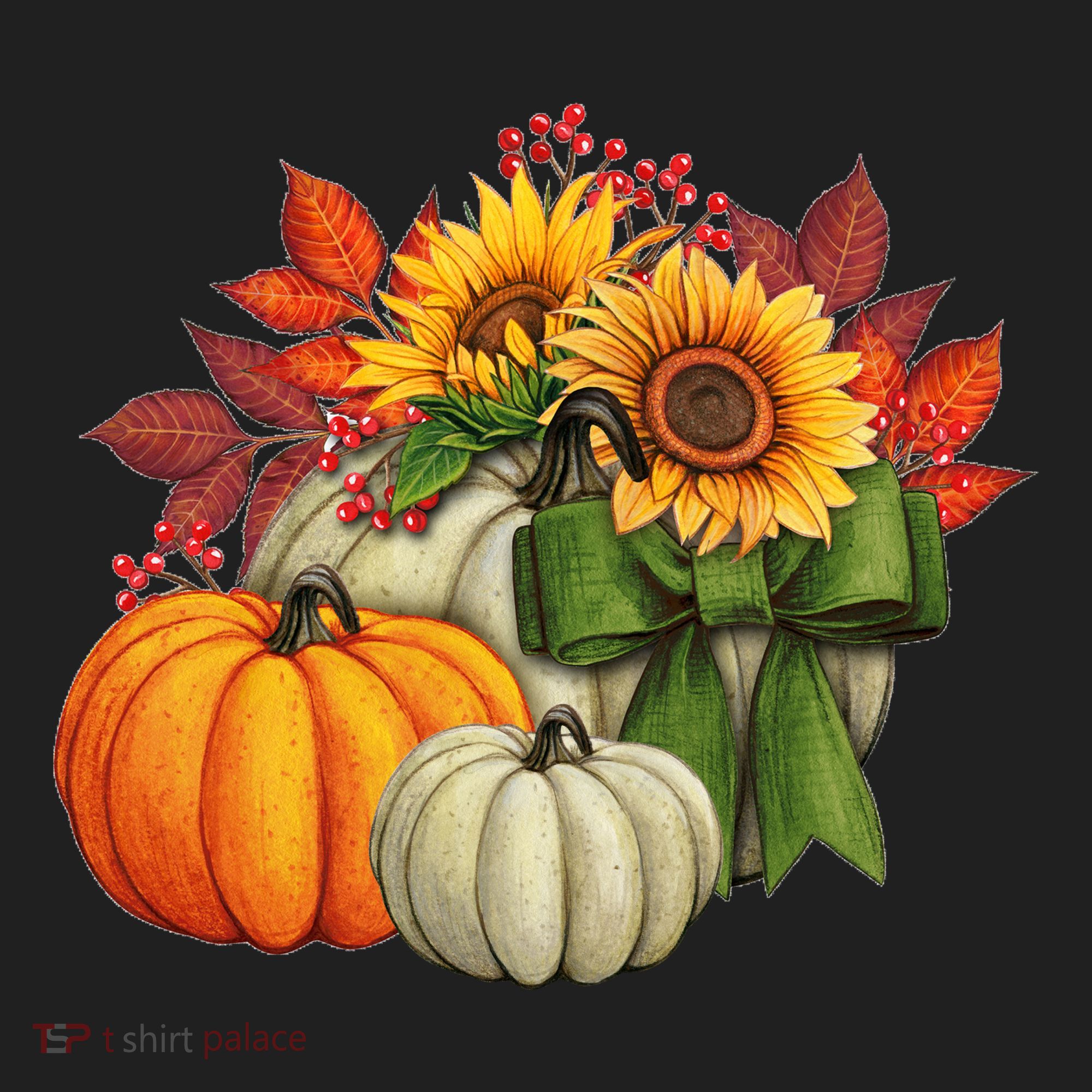 Fall Pumpkin Sunflower Cute Women's Sweatshirt