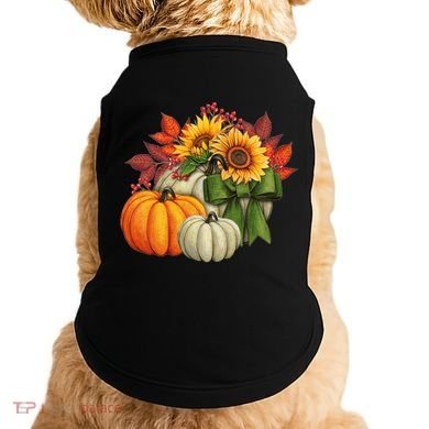 Fall Pumpkin Sunflower Cute Doggie Tank