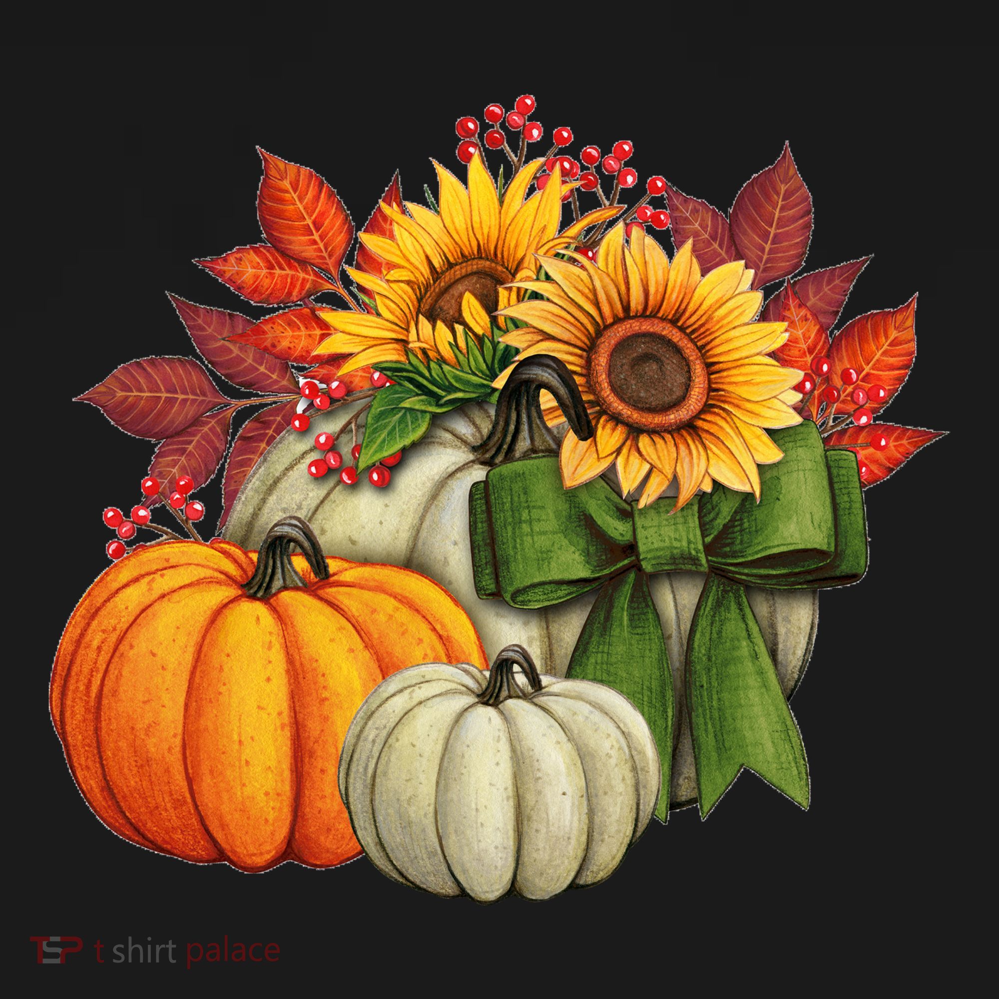 Fall Pumpkin Sunflower Cute Doggie Tank