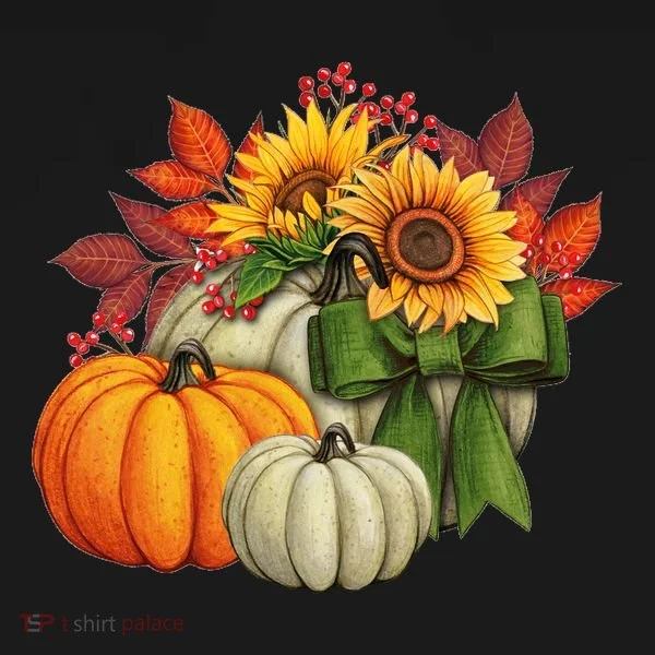 Fall Pumpkin Sunflower Cute Doggie Tank