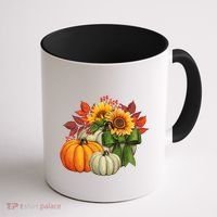 Fall Pumpkin Sunflower Cute Coffee Mug thumb 1
