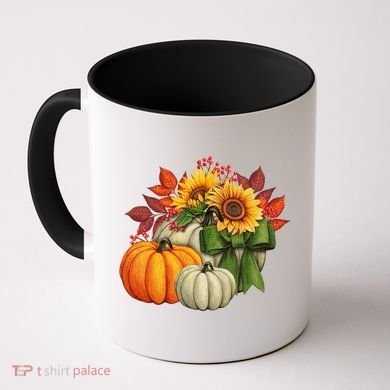 Fall Pumpkin Sunflower Cute Coffee Mug