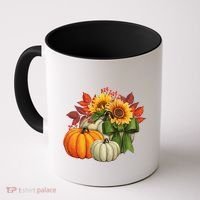 Fall Pumpkin Sunflower Cute Coffee Mug thumb 0