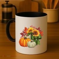 Fall Pumpkin Sunflower Cute Coffee Mug thumb 4