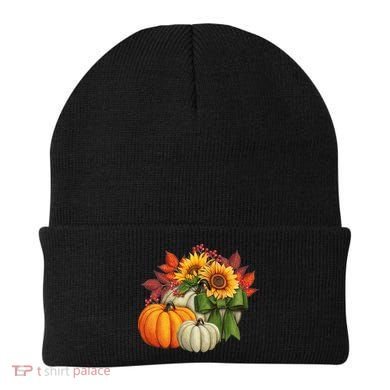 Fall Pumpkin Sunflower Cute Beanie