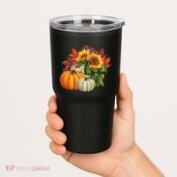 Fall Pumpkin Sunflower Cute Tumbler thumb 2