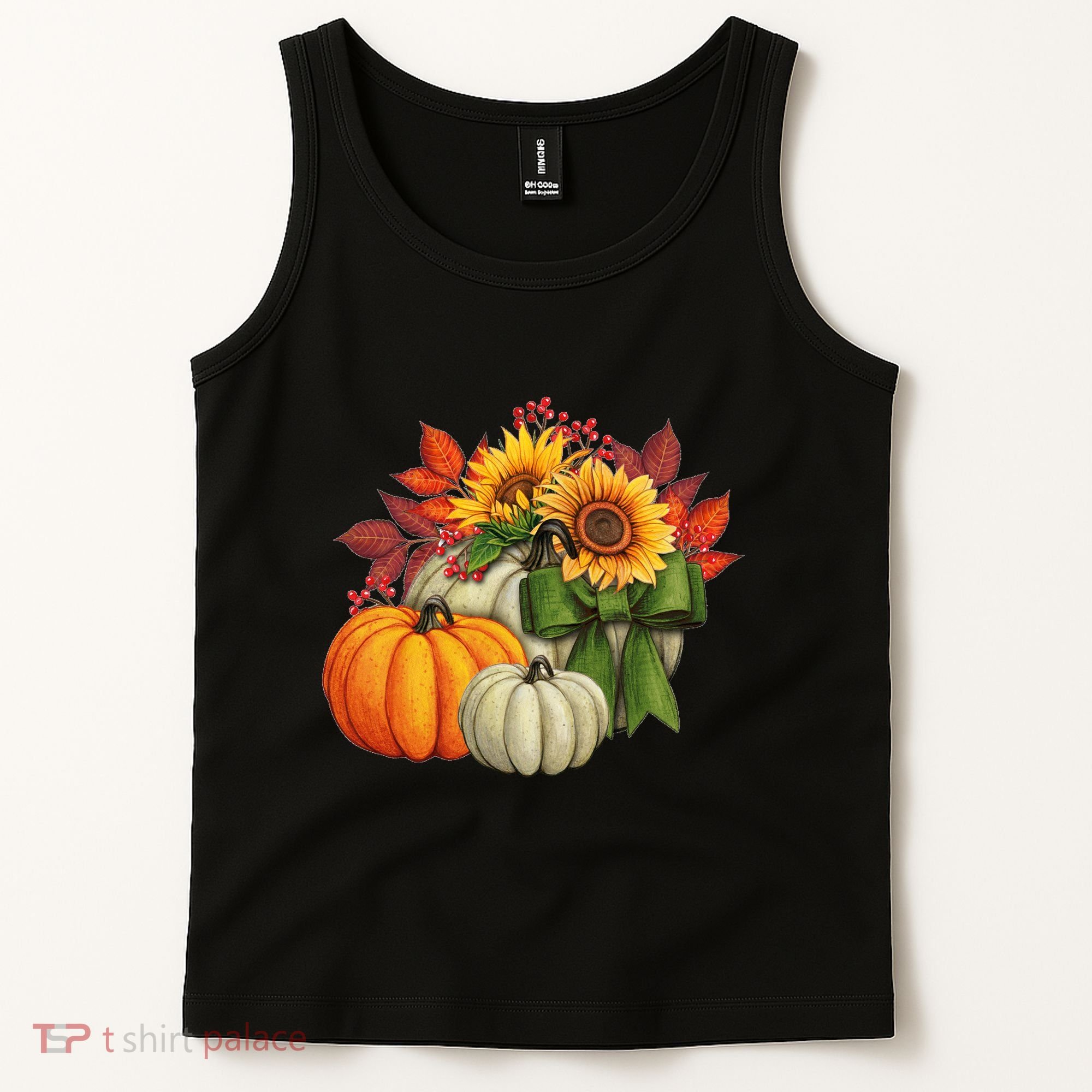 Fall Pumpkin Sunflower Cute Tank Top