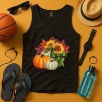 Fall Pumpkin Sunflower Cute Tank Top thumb 4