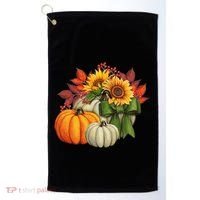 Fall Pumpkin Sunflower Cute Golf Towel thumb 0