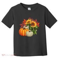 Fall Pumpkin Sunflower Cute Toddler T-Shirt thumb 0
