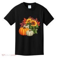 Fall Pumpkin Sunflower Cute Kids T-Shirt thumb 0