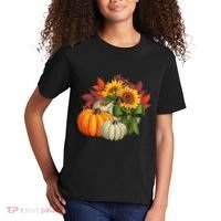 Fall Pumpkin Sunflower Cute Kids T-Shirt thumb 2