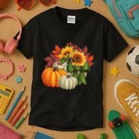 Fall Pumpkin Sunflower Cute Kids T-Shirt thumb 3