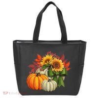 Fall Pumpkin Sunflower Cute Tote Bag thumb 0