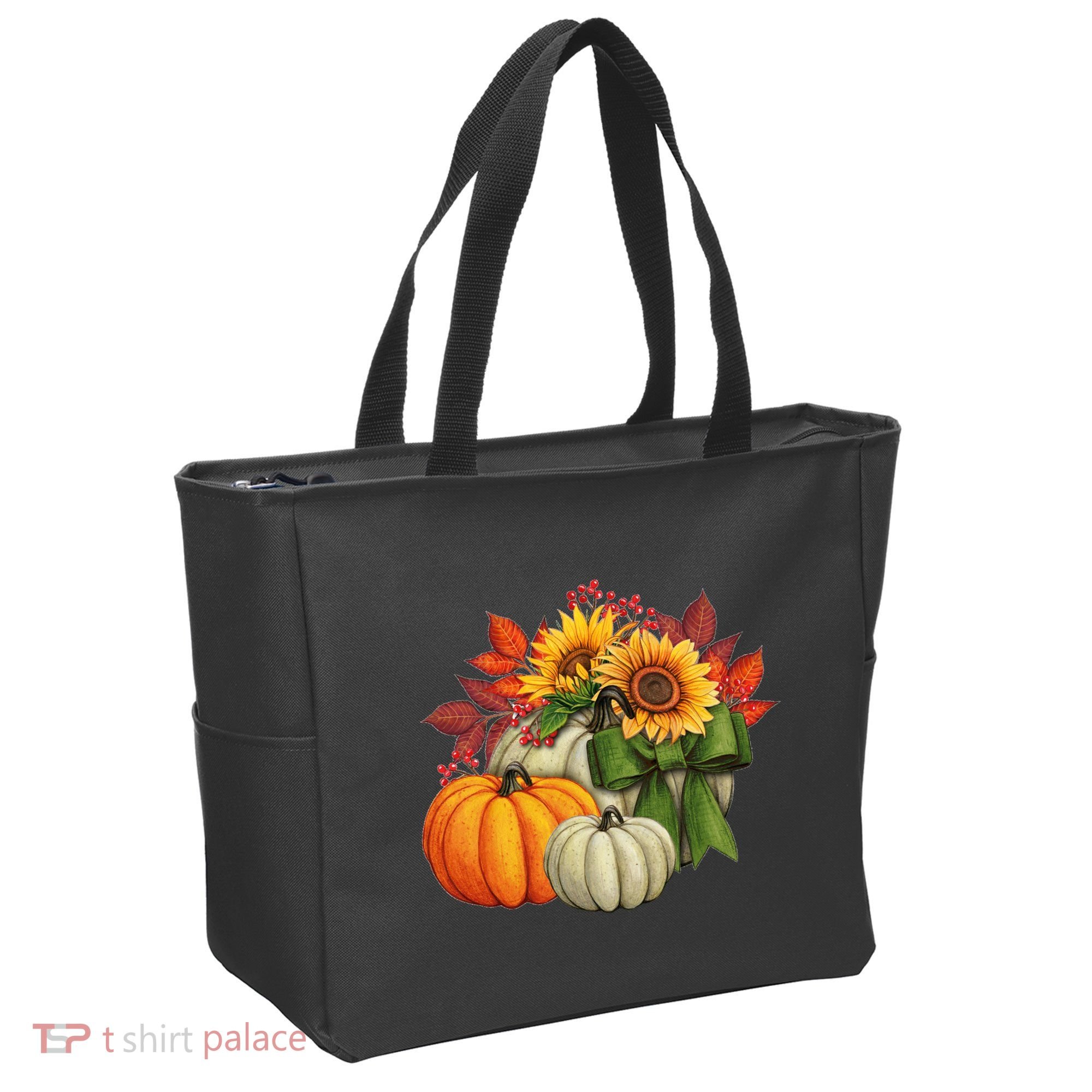 Fall Pumpkin Sunflower Cute Tote Bag