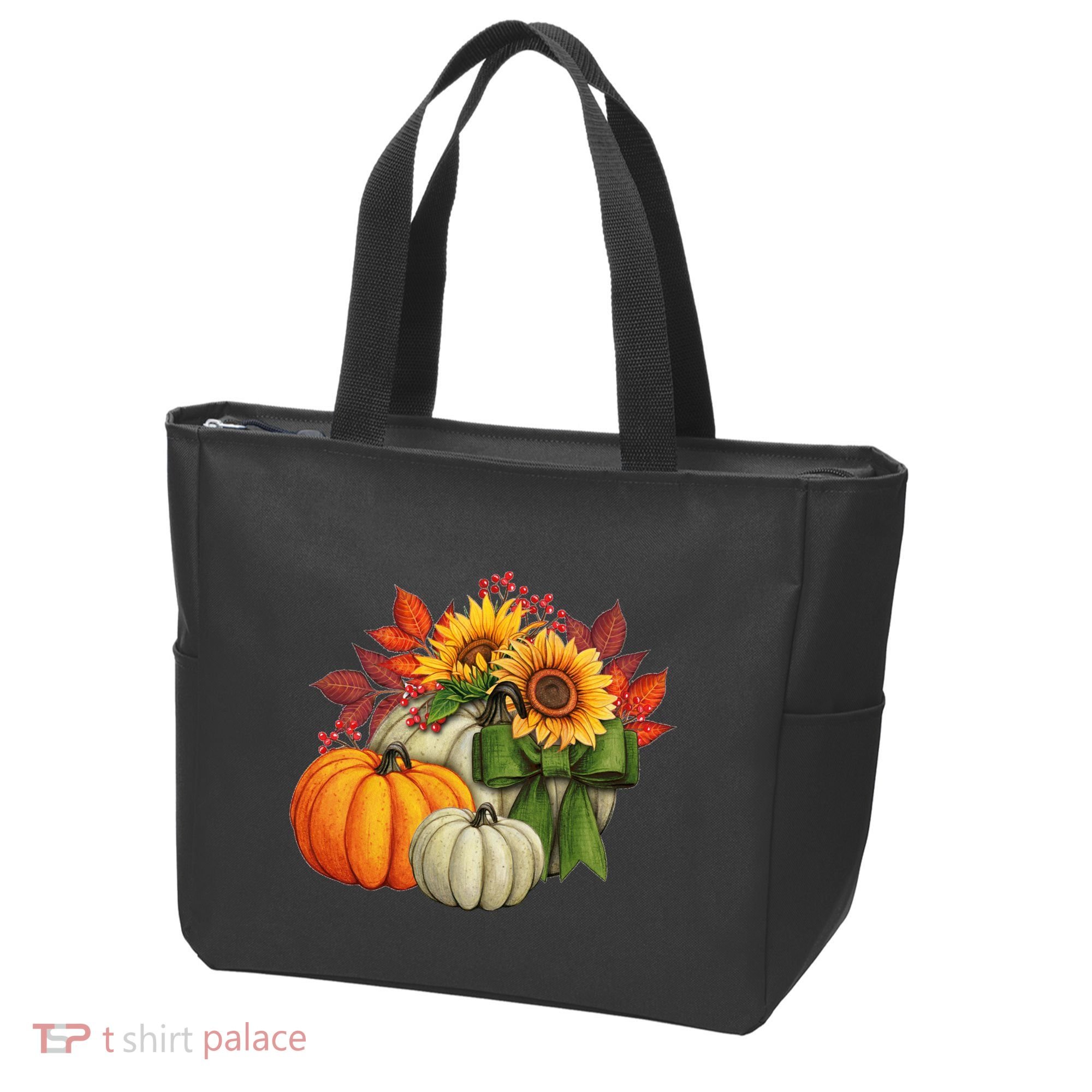 Fall Pumpkin Sunflower Cute Tote Bag