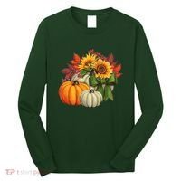 Fall Pumpkin Sunflower Cute Long Sleeve Shirt thumb 0