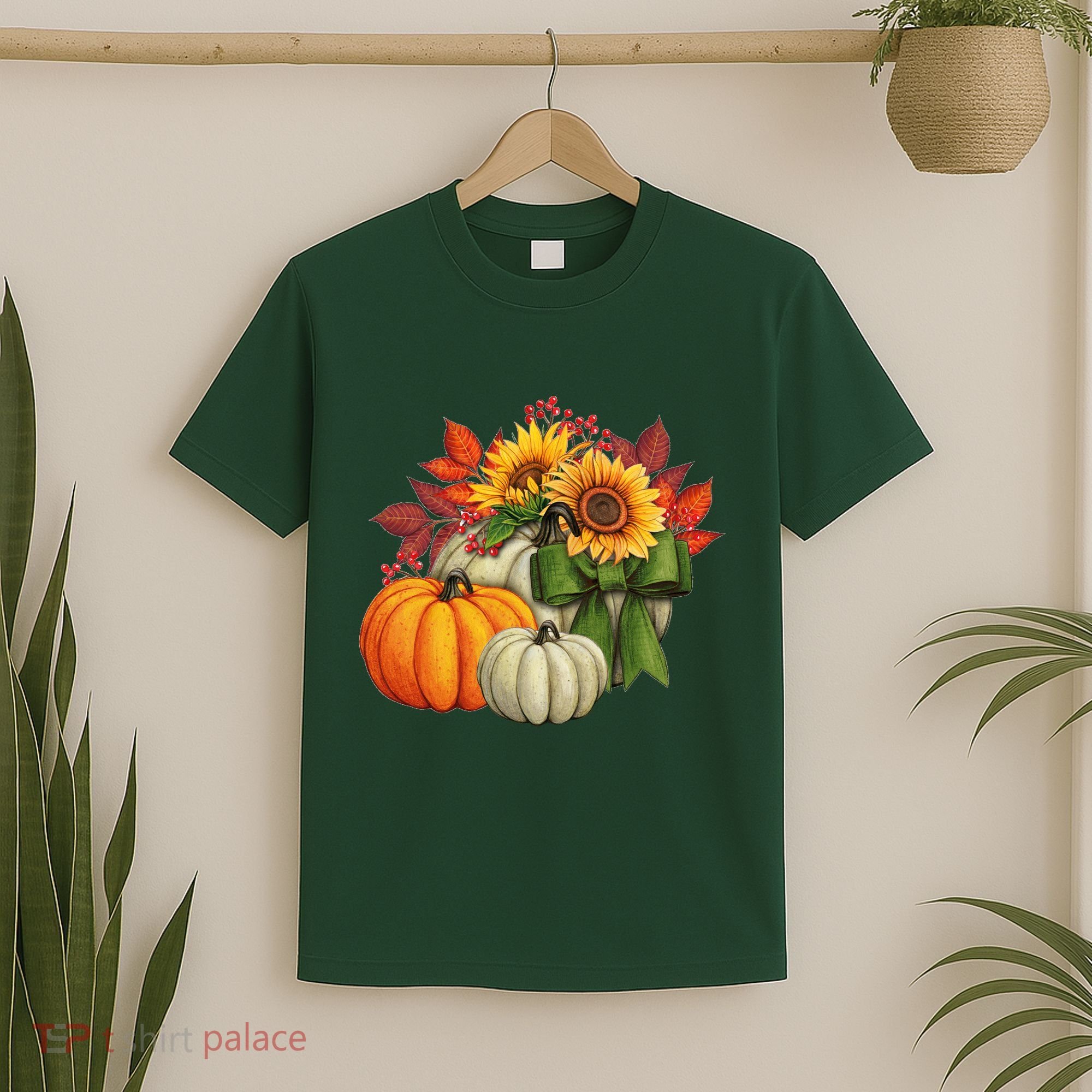 Fall Pumpkin Sunflower Cute T-Shirt