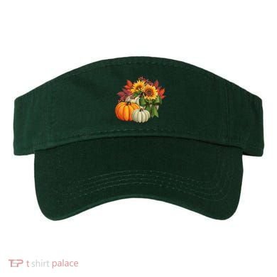 Fall Pumpkin Sunflower Cute Visor