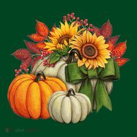 Fall Pumpkin Sunflower Cute Kids Sweatshirt thumb 2