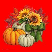 Fall Pumpkin Sunflower Cute Santa Hat thumb 1
