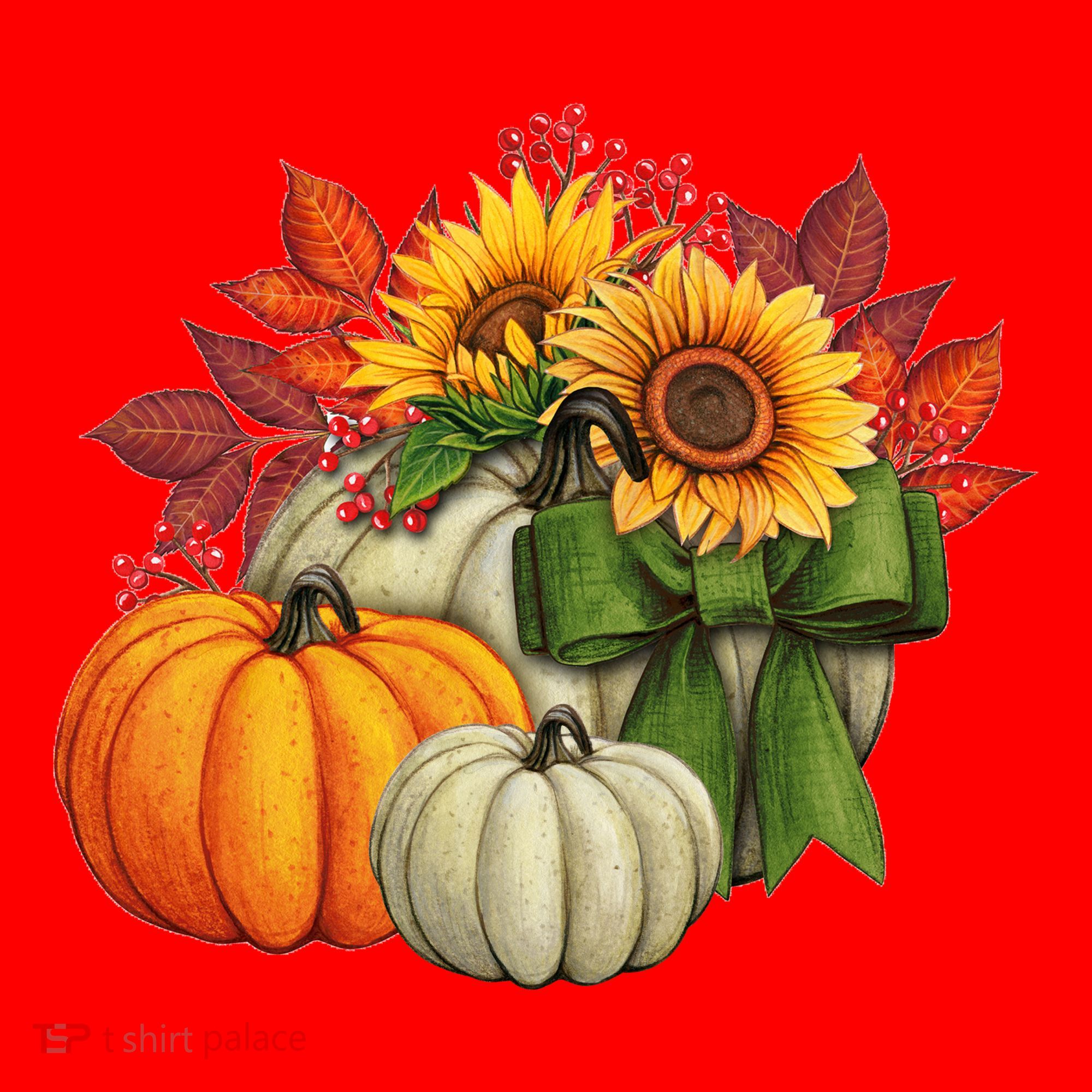 Fall Pumpkin Sunflower Cute Santa Hat