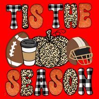 Fall Pattern Tis The Season All Fall Vibes Santa Hat thumb 1